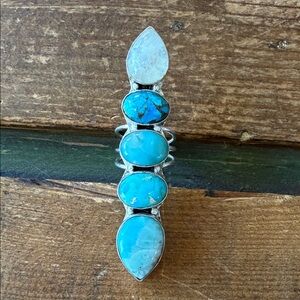 Genuine Stone & Silver Stacked Ring